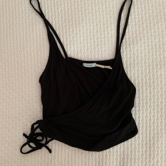 Urban Outfitters  black wrap top - Picture 2 of 5